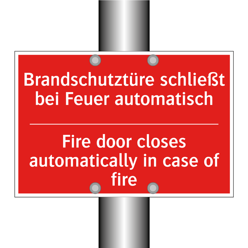 Brandschutztüre schließt bei Feuer /.../ - Fire door closes automatically /.../