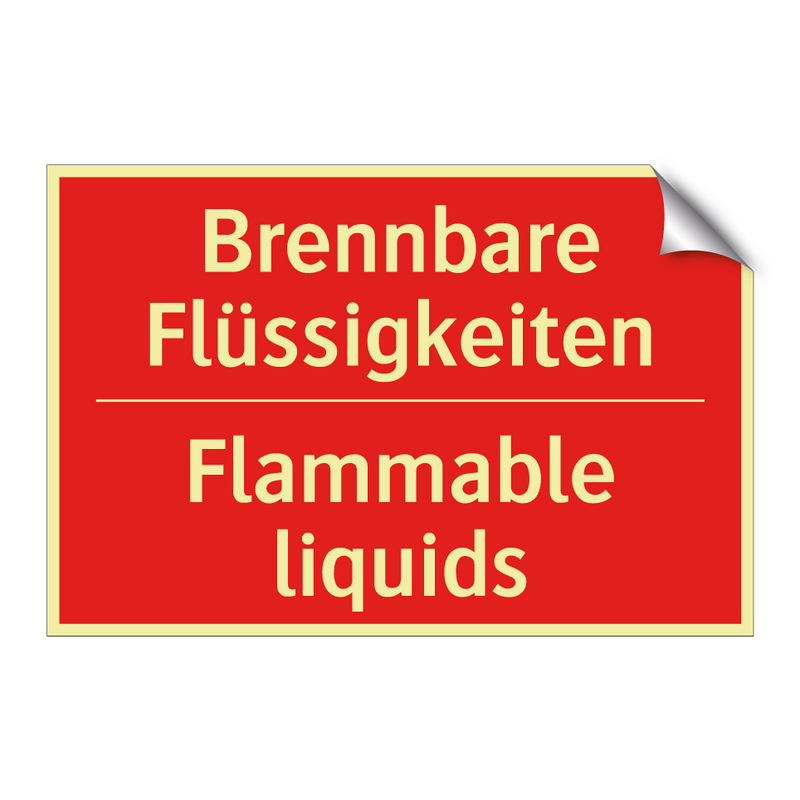 Brennbare Flüssigkeiten - Flammable liquids