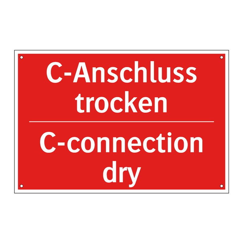 C-Anschluss trocken - C-connection dry