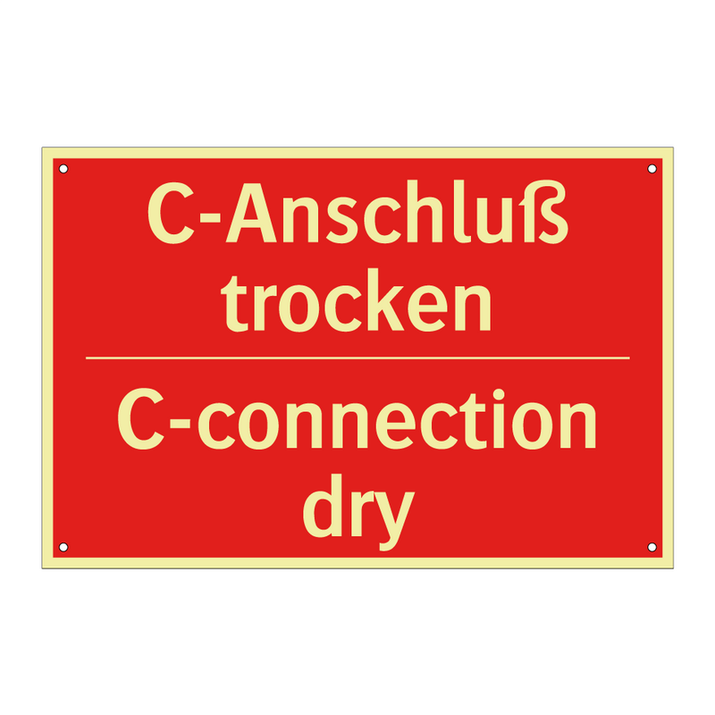 C-Anschluß trocken - C-connection dry