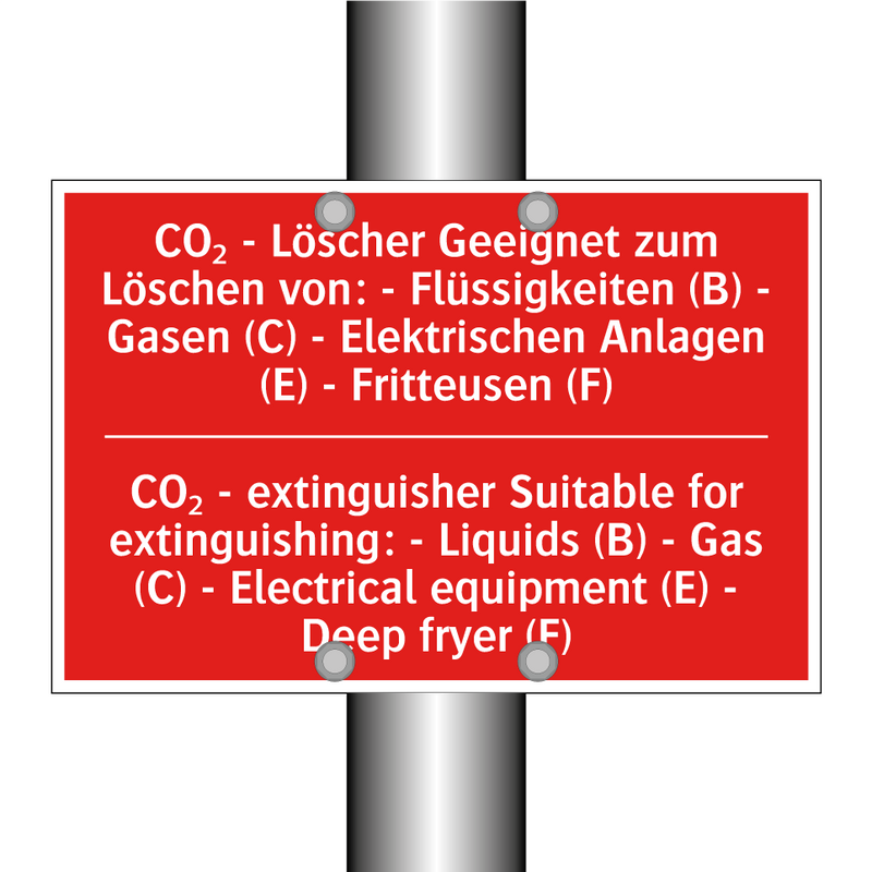 CO₂ - Löscher Geeignet zum Löschen /.../ - CO₂ - extinguisher Suitable for /.../