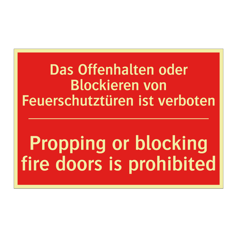 Das Offenhalten oder Blockieren /.../ - Propping or blocking fire doors /.../