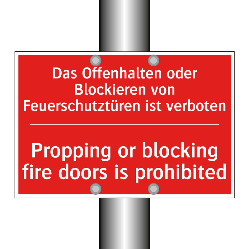 Das Offenhalten oder Blockieren /.../ - Propping or blocking fire doors /.../