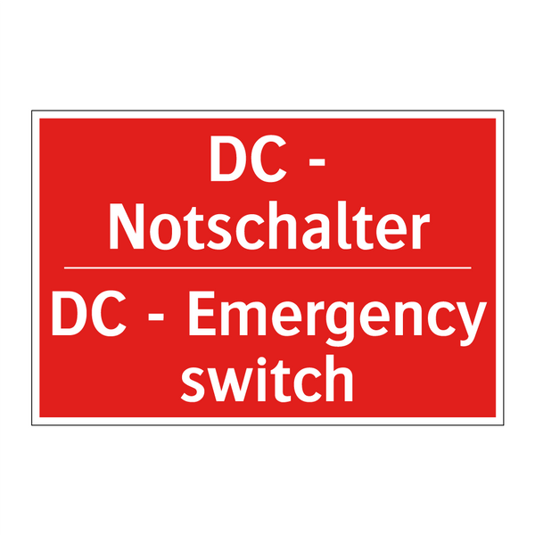 DC - Notschalter - DC - Emergency switch