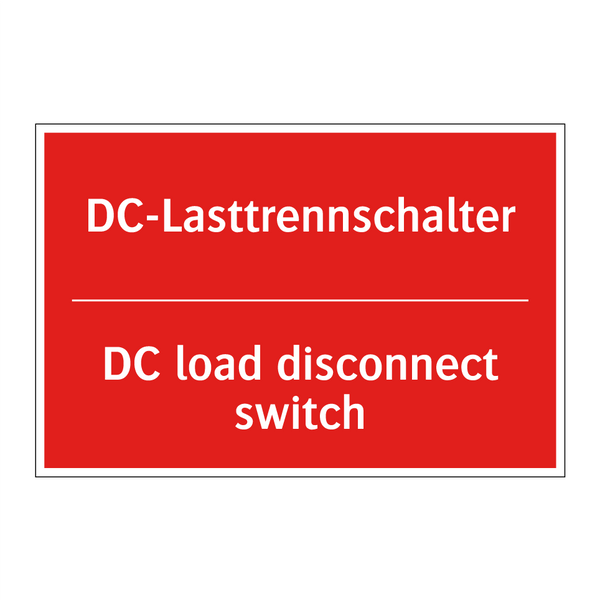 DC-Lasttrennschalter - DC load disconnect switch