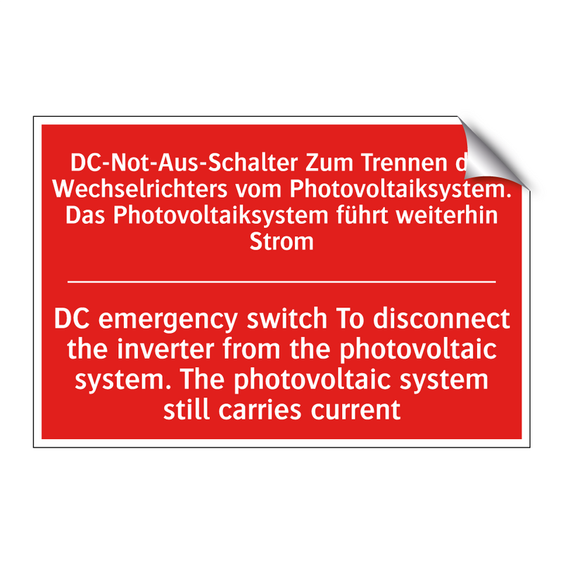 DC-Not-Aus-Schalter Zum Trennen /.../ - DC emergency switch To disconnect /.../