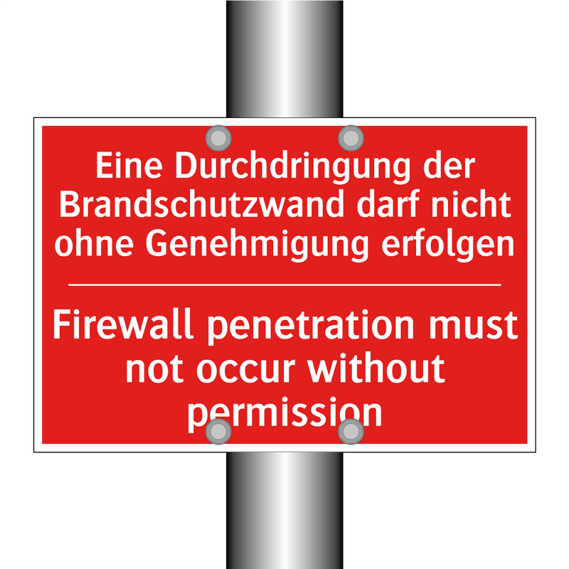 Eine Durchdringung der Brandschutzwand /.../ - Firewall penetration must not /.../