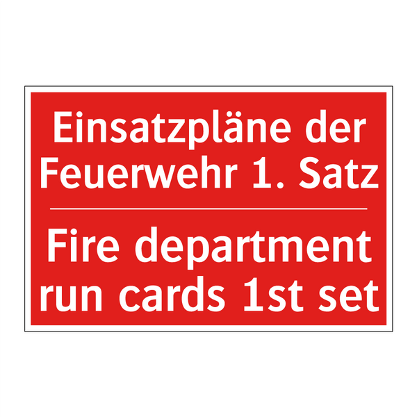 Einsatzpläne der Feuerwehr 1. /.../ - Fire department run cards 1st /.../