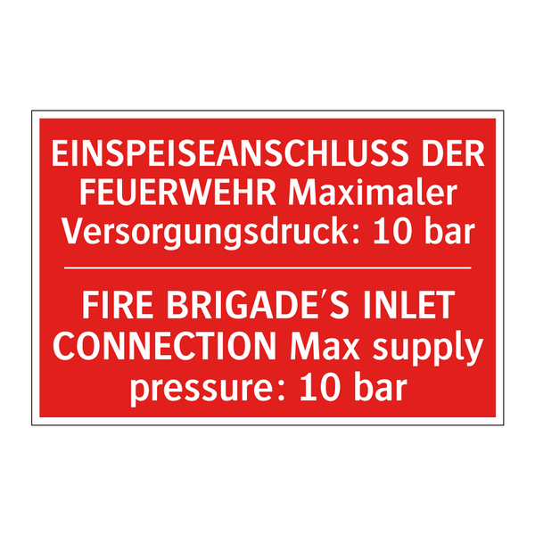 EINSPEISEANSCHLUSS DER FEUERWEHR /.../ - FIRE BRIGADE'S INLET CONNECTION /.../