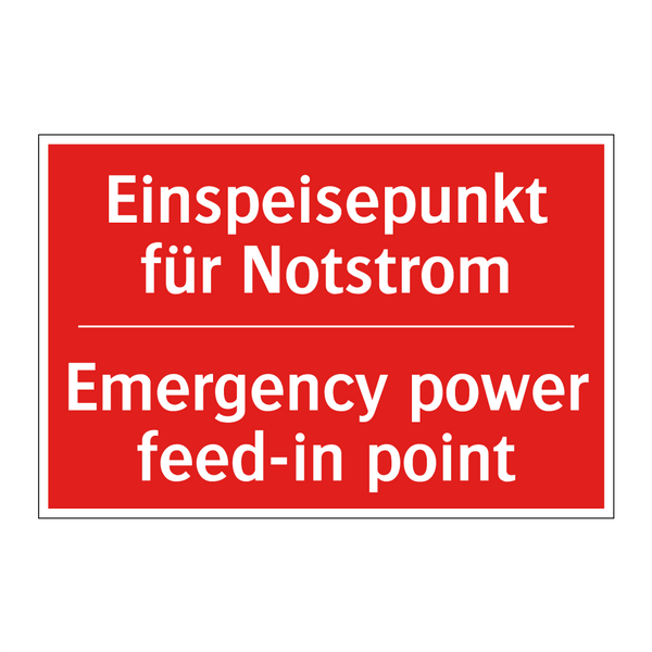 Einspeisepunkt für Notstrom - Emergency power feed-in point