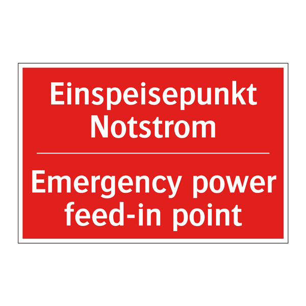 Einspeisepunkt Notstrom - Emergency power feed-in point