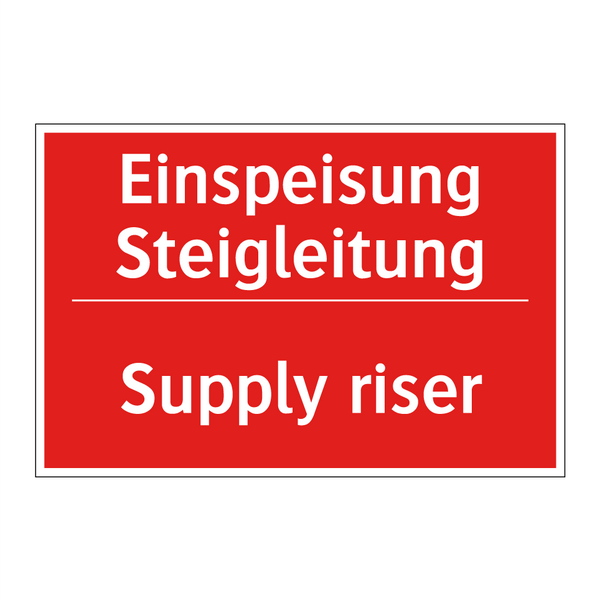 Einspeisung Steigleitung - Supply riser