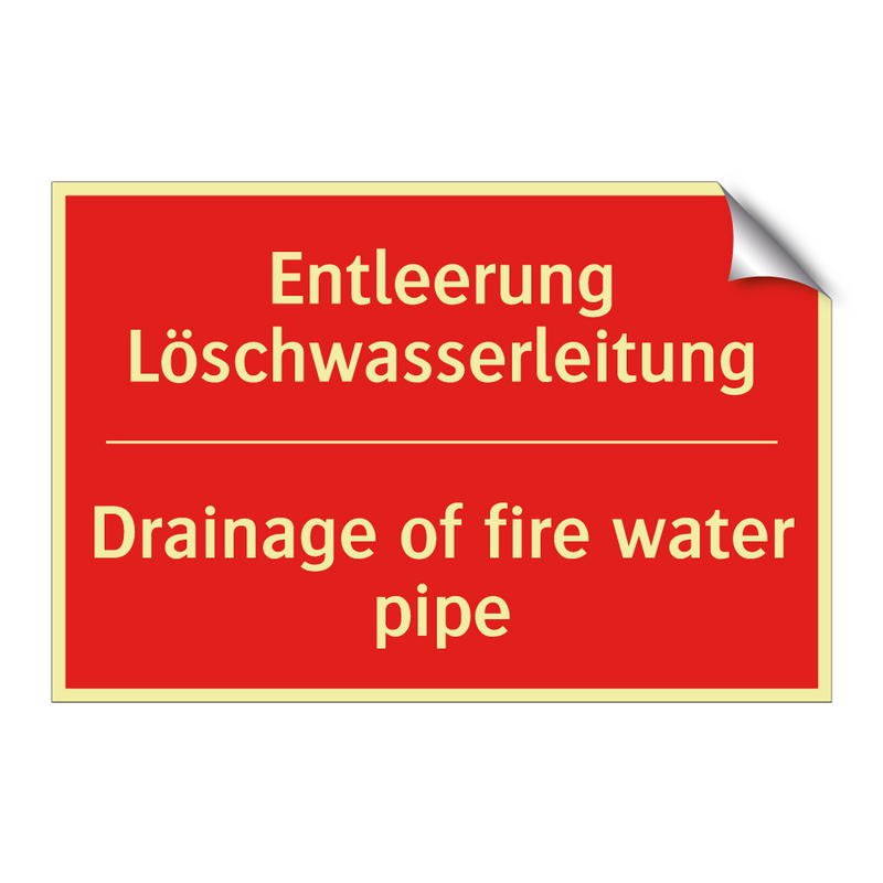 Entleerung Löschwasserleitung - Drainage of fire water pipe