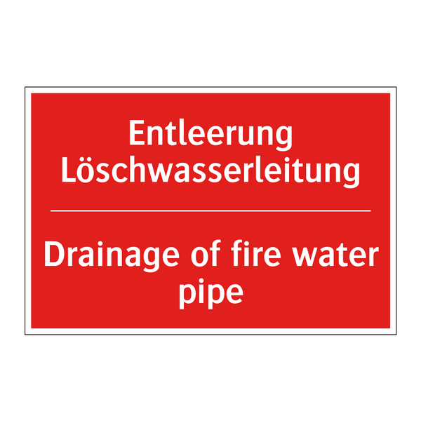 Entleerung Löschwasserleitung - Drainage of fire water pipe