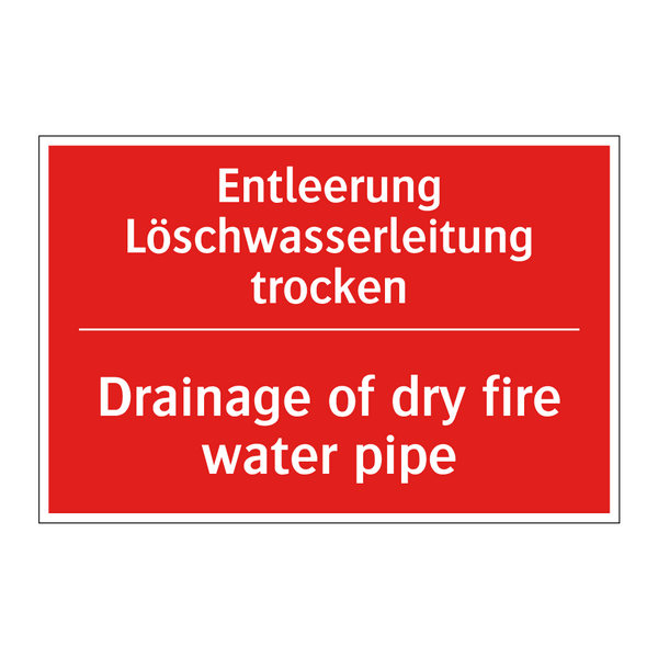 Entleerung Löschwasserleitung /.../ - Drainage of dry fire water pipe/.../