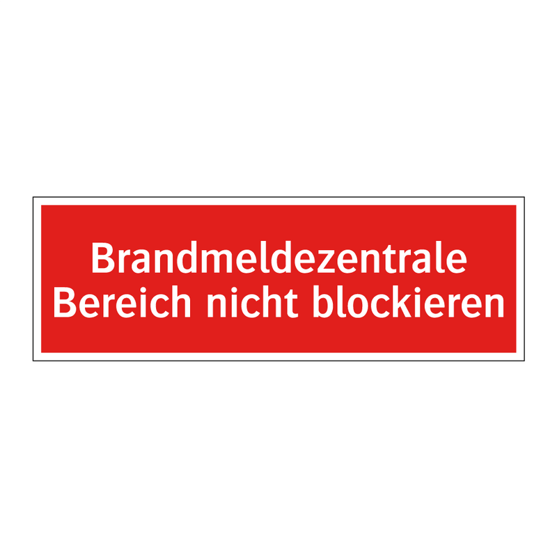 Brandmeldezentrale Bereich nicht blockieren