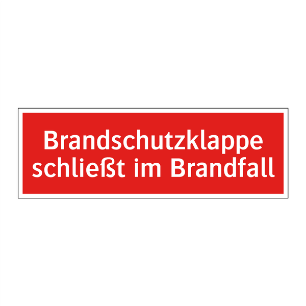 Brandschutzklappe schließt im Brandfall