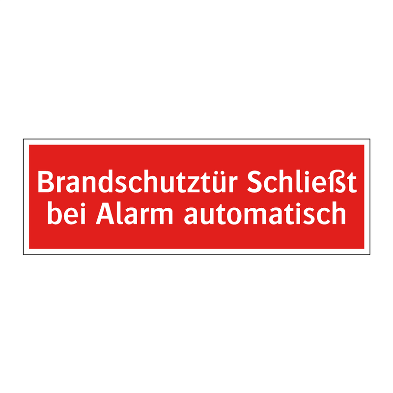 Brandschutztür Schließt bei Alarm automatisch