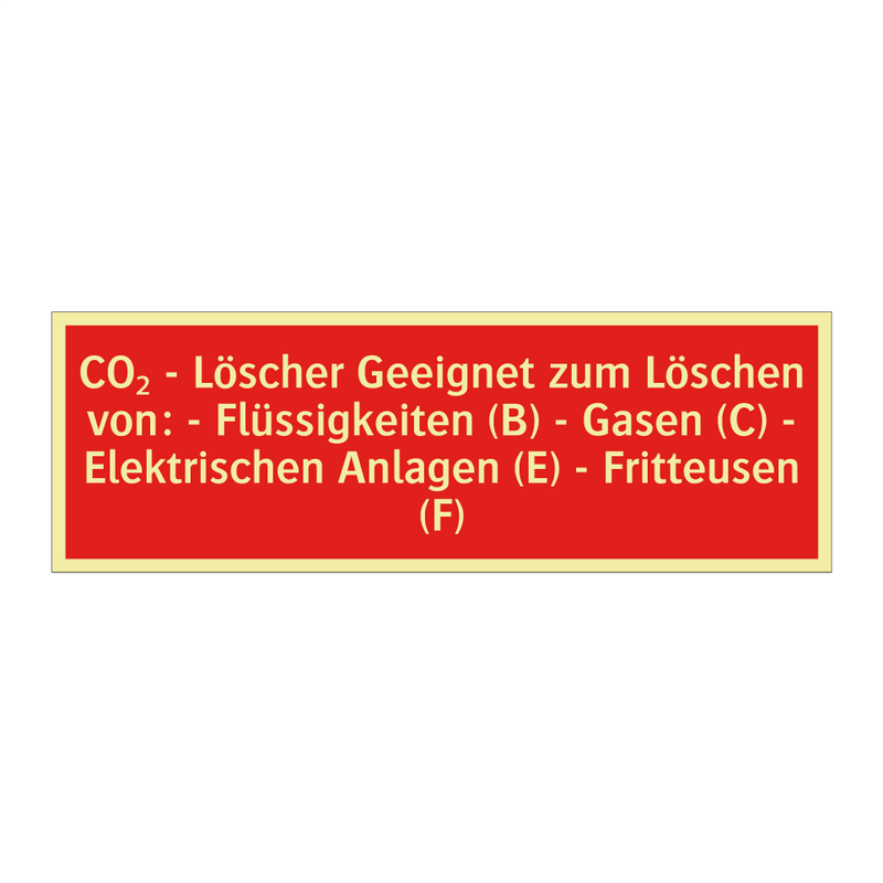 CO₂ - Löscher Geeignet zum Löschen von: - Flüssigkeiten (B) - Gasen (C) - Elektrischen Anlagen (E) - Fritteusen (F)