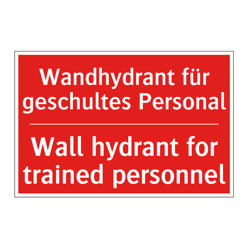 Wandhydrant für geschultes Personal/.../ - Wall hydrant for trained personnel/.../