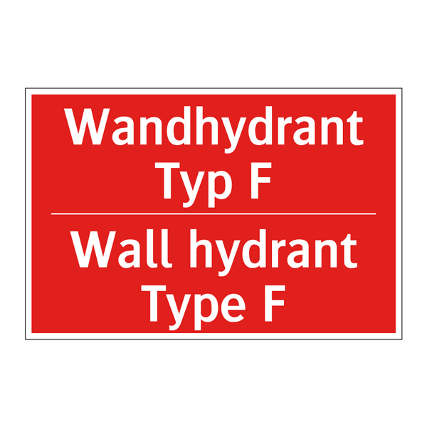 Wandhydrant Typ F - Wall hydrant Type F