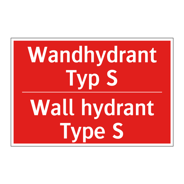 Wandhydrant Typ S - Wall hydrant Type S