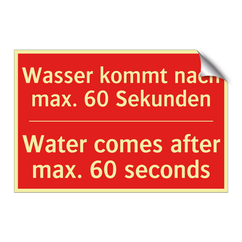 Wasser kommt nach max. 60 Sekunden/.../ - Water comes after max. 60 seconds/.../