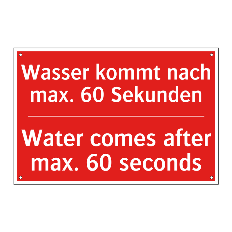 Wasser kommt nach max. 60 Sekunden/.../ - Water comes after max. 60 seconds/.../