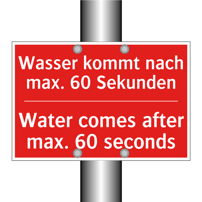 Wasser kommt nach max. 60 Sekunden/.../ - Water comes after max. 60 seconds/.../