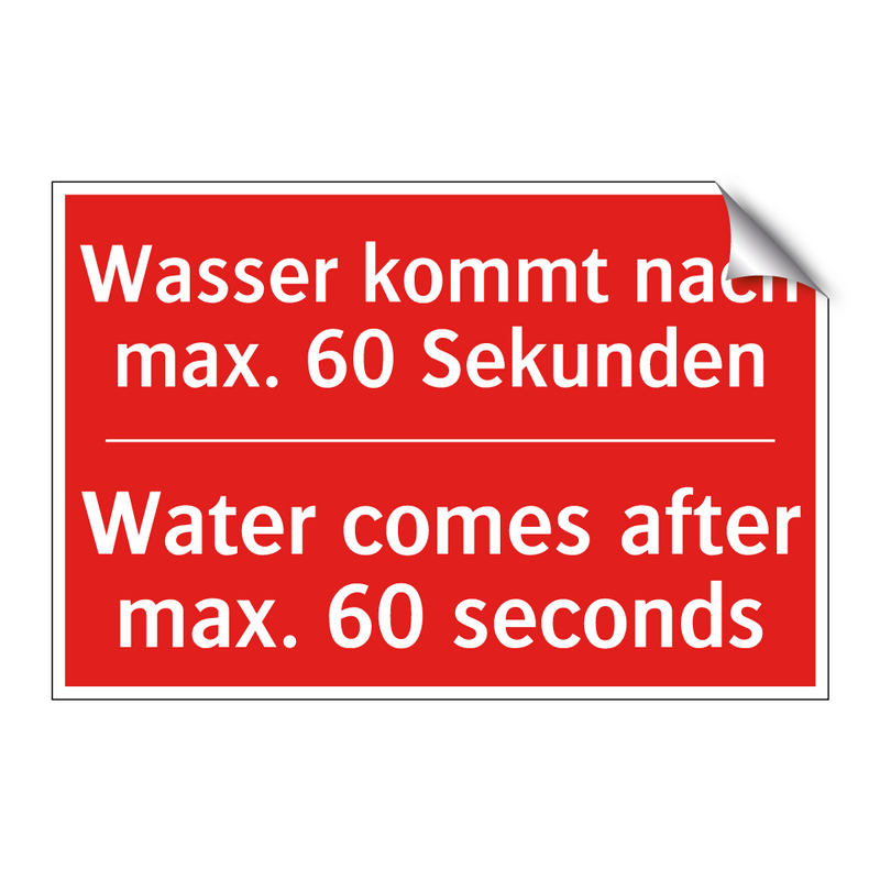 Wasser kommt nach max. 60 Sekunden/.../ - Water comes after max. 60 seconds/.../