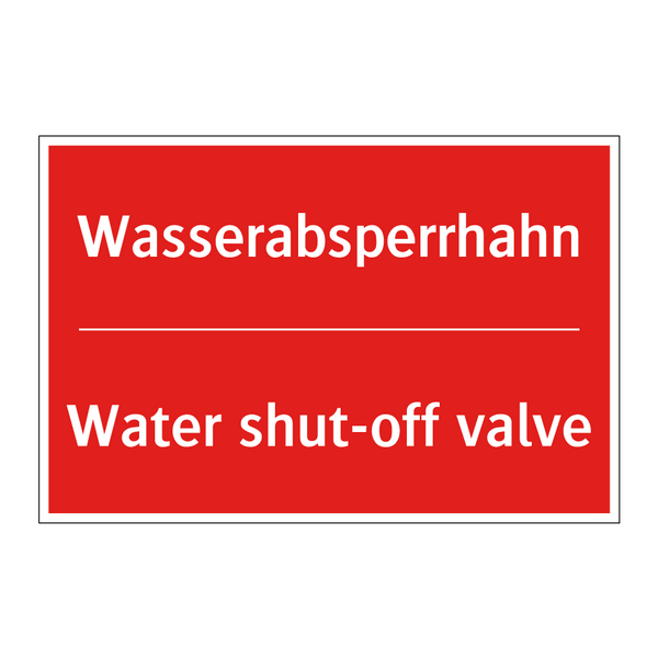 Wasserabsperrhahn - Water shut-off valve