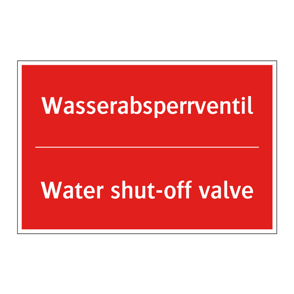 Wasserabsperrventil - Water shut-off valve