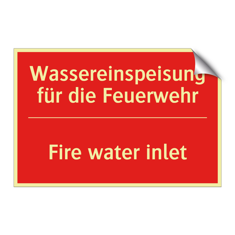 Wassereinspeisung für die Feuerwehr/.../ - Fire water inlet