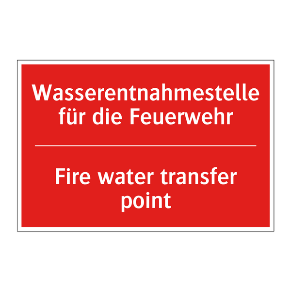 Wasserentnahmestelle für die Feuerwehr/.../ - Fire water transfer point