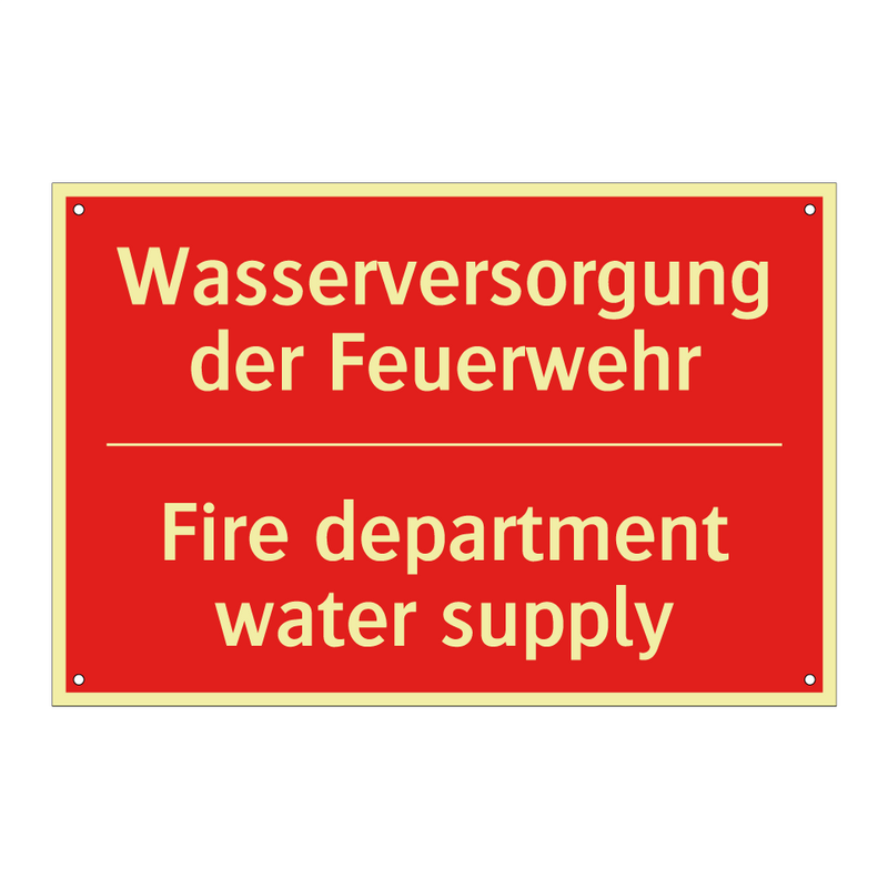 Wasserversorgung der Feuerwehr - Fire department water supply