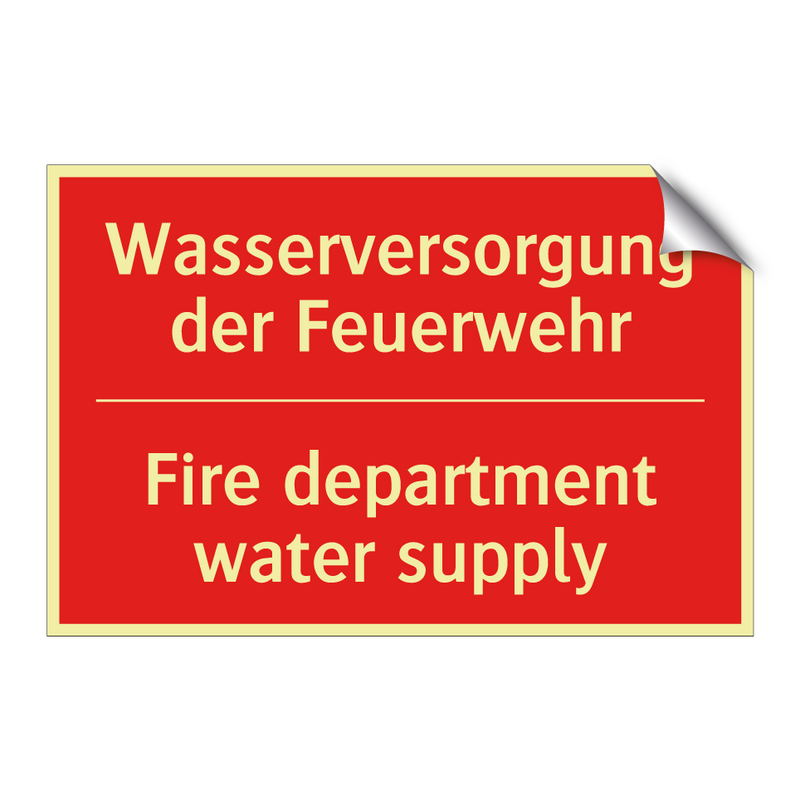 Wasserversorgung der Feuerwehr - Fire department water supply