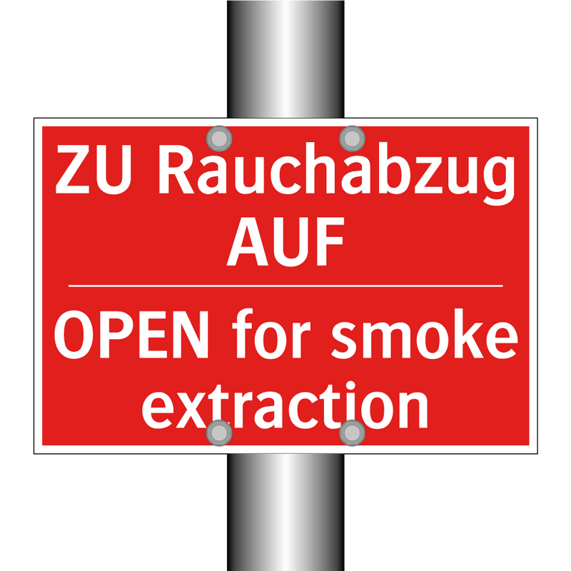 ZU Rauchabzug AUF - OPEN for smoke extraction