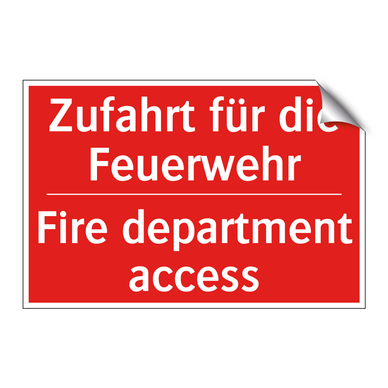 Zufahrt für die Feuerwehr - Fire department access