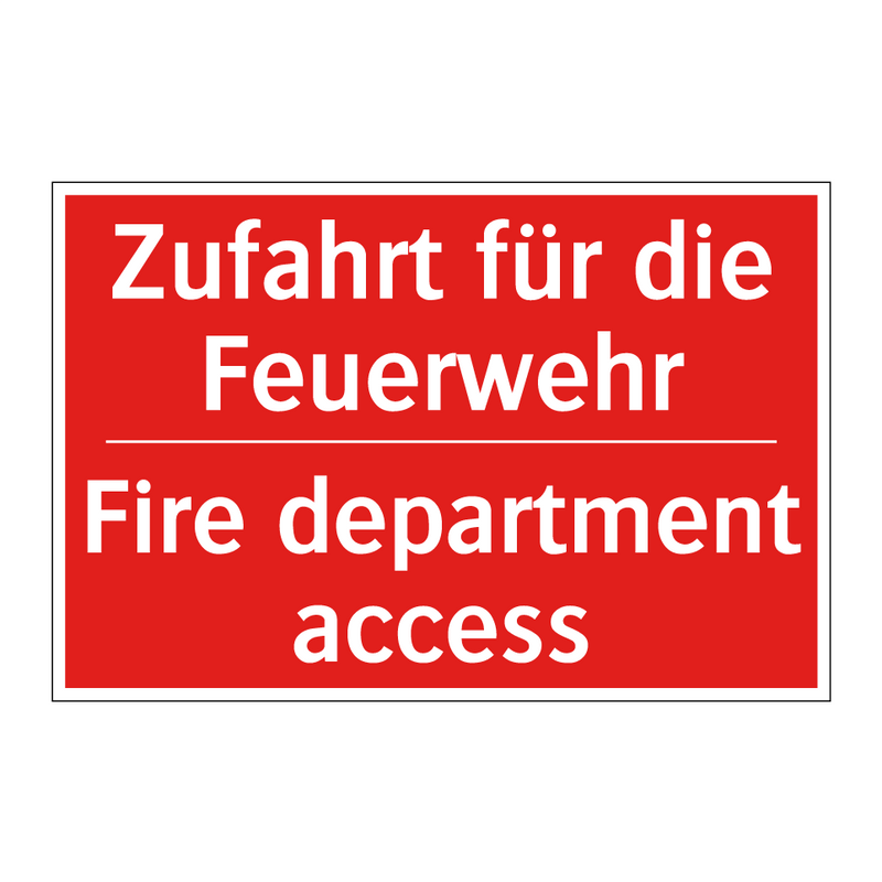 Zufahrt für die Feuerwehr - Fire department access