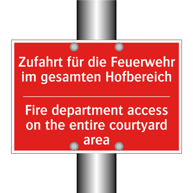 Zufahrt für die Feuerwehr im gesamten /.../ - Fire department access on the /.../