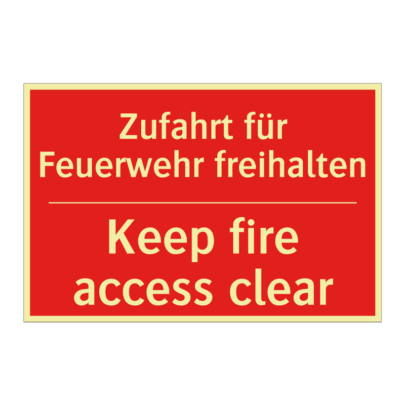 Zufahrt für Feuerwehr freihalten/.../ - Keep fire access clear