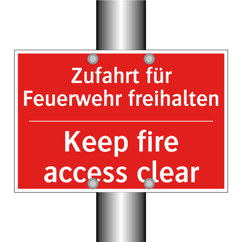 Zufahrt für Feuerwehr freihalten/.../ - Keep fire access clear