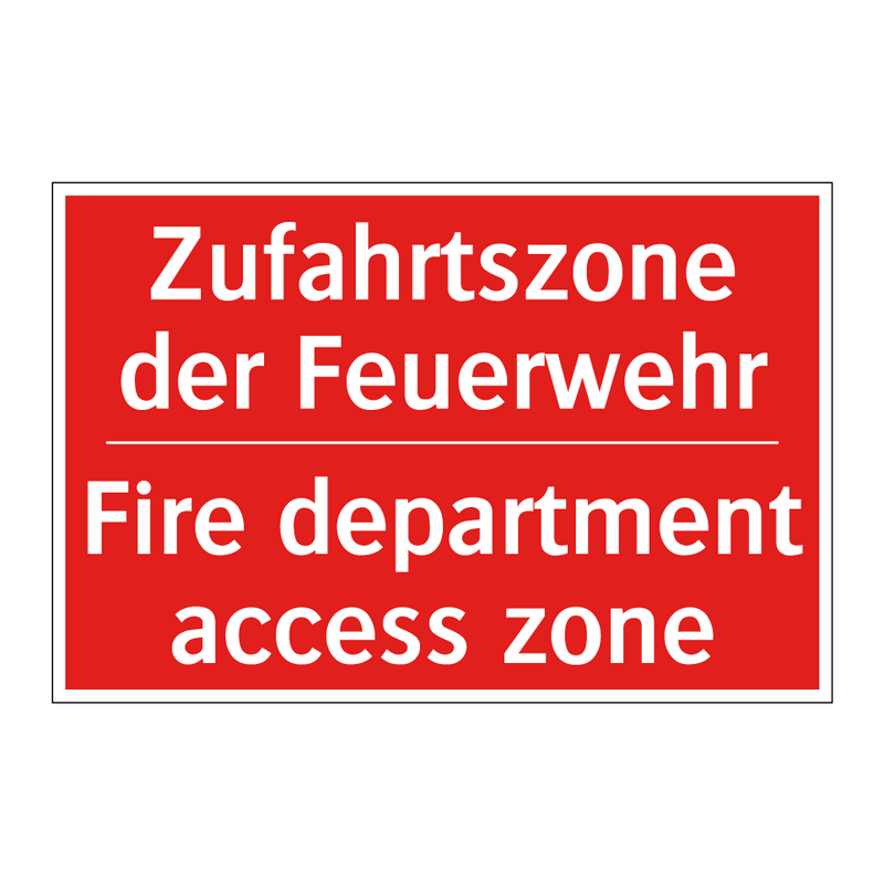 Zufahrtszone der Feuerwehr - Fire department access zone