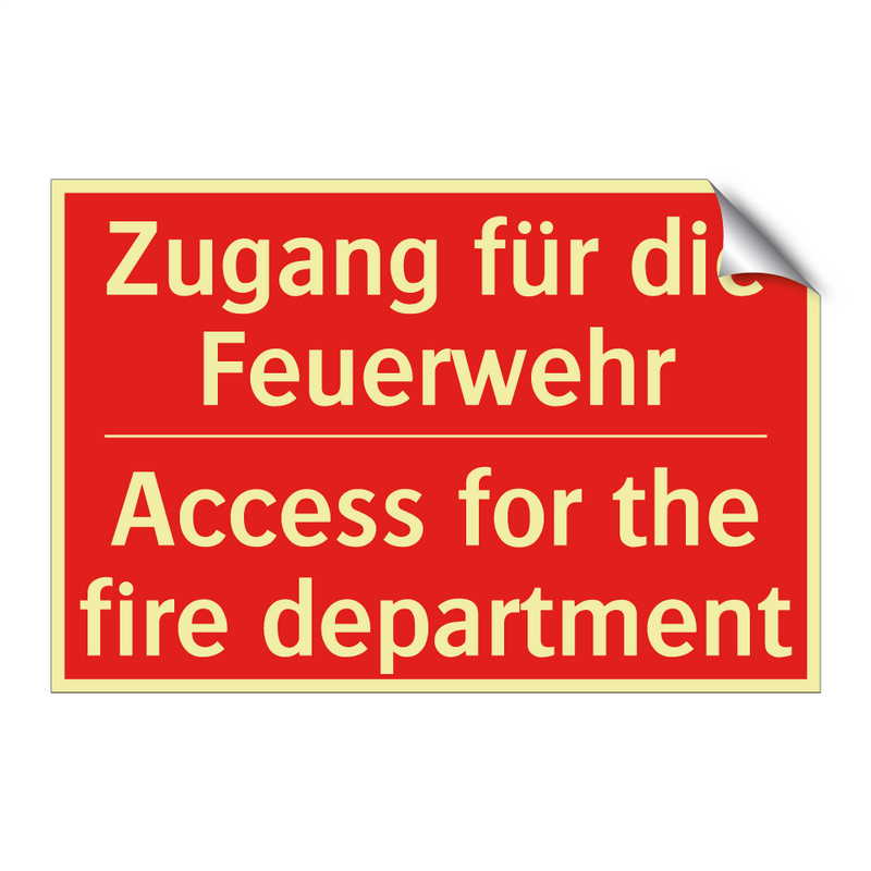 Zugang für die Feuerwehr - Access for the fire department