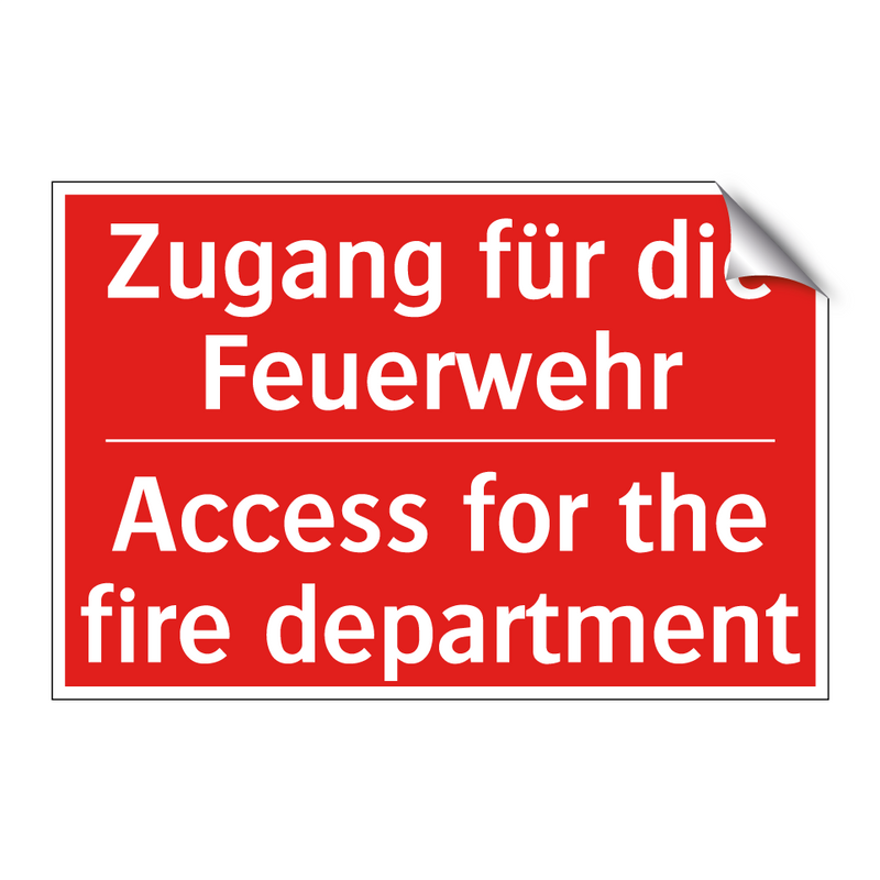 Zugang für die Feuerwehr - Access for the fire department