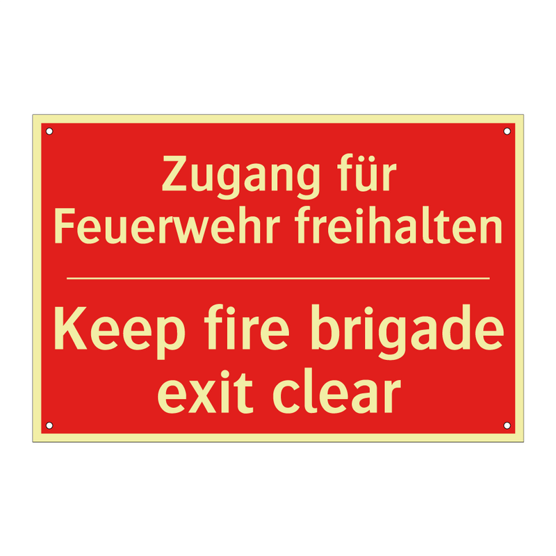 Zugang für Feuerwehr freihalten/.../ - Keep fire brigade exit clear