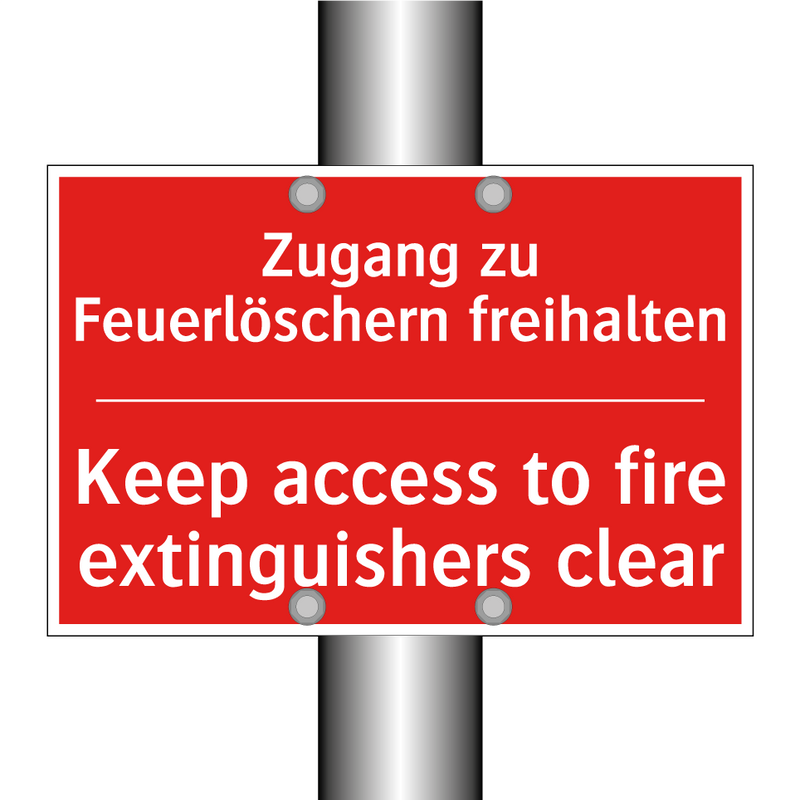 Zugang zu Feuerlöschern freihalten/.../ - Keep access to fire extinguishers /.../