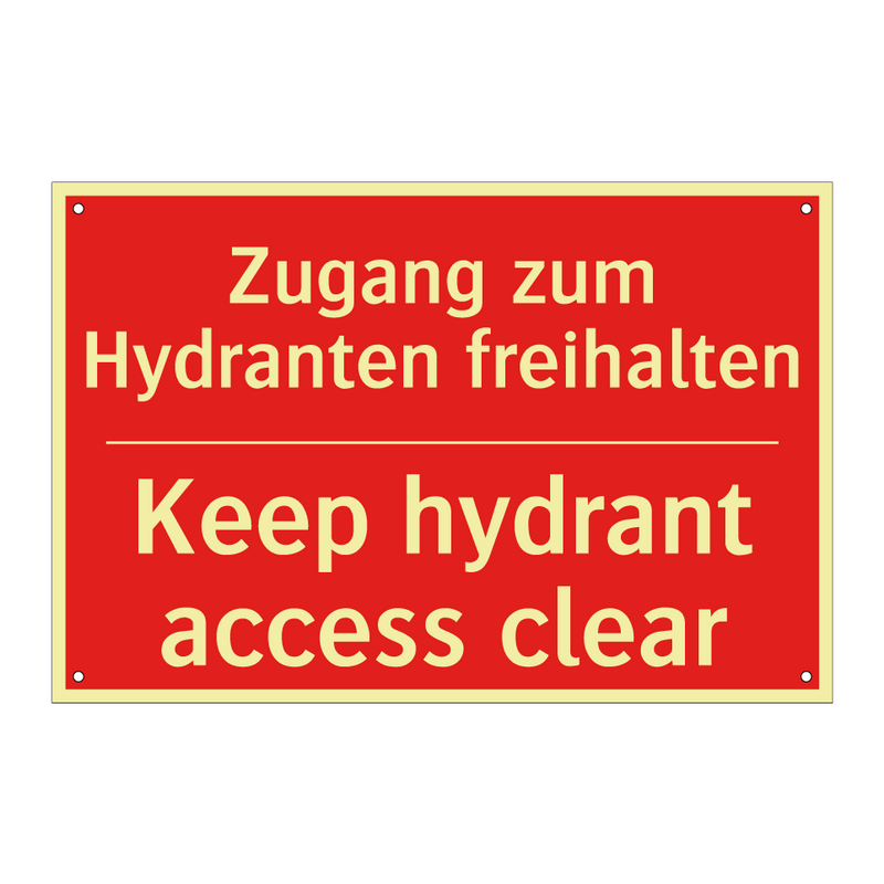 Zugang zum Hydranten freihalten/.../ - Keep hydrant access clear