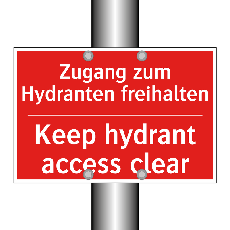 Zugang zum Hydranten freihalten/.../ - Keep hydrant access clear