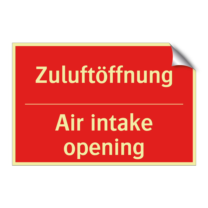 Zuluftöffnung - Air intake opening